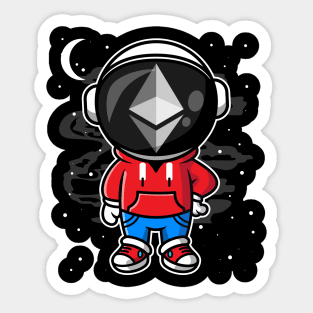 Hiphop Astronaut Ethereum Crypto ETH Coin To The Moon Crypto Token Cryptocurrency Wallet Birthday Gift For Men Women Kids Sticker